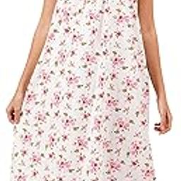 Woman's Pure Cotton Floral Printed Nighty Nightdress-picture-15