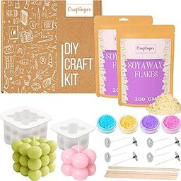 Craftinger DIY Bubble Candle Making Kit with 400gm SOYA Wax | 2 Different Size Silicon Molds | 4 Pigment | Wicks & Sticks | Beginner Kit for Kids & Adults | Ideal for Birthday Gifts, Craft Lover-13