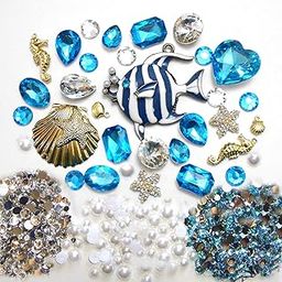 lovekitty DIY 3D Ocean World Bling Bling Cell Phone Case Resin Flat Back Kawaii Cabochons Deco Kit/Set-image-41