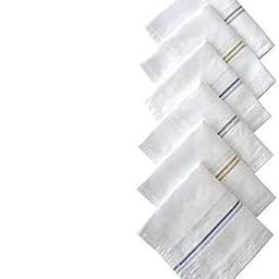 100% Cotton Premium Collection Handkerchiefs Hanky For Men - Pack of 05. - White Striped Free Size.-image-23