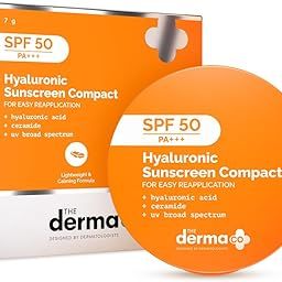 The Derma Co Hyaluronic Sunscreen Compact Powder SPF 50 PA+++ with Ceramides For All Skin Types | Matte Finish | Even Skin Tone | Oil Control | Non sticky - 7g-99