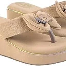 shoetopia Upper Bow Detailed Wedges | Cushioned Footbed |Casual, Ethnic, Festive Women's Girls Stylish Slip on | Light Weight for Daily & Outdoor Sandal-picture-25