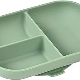 Beaba Silicone Divided Plate with Suction Cups for Baby and Children, Food Grade Silicone, Plate with Compartments, Non-Slip Bottom, Sticks to Table and High Chair, Soft, Microwave Safe, 4m+, Green-image-13