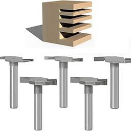 WSOOX Slot Router Bits with 1/4" Shank 5PCS Slotting Cutter Router Bit Set Cutting Heigh:5/64",3/32",1/8",3/16",1/4".-19