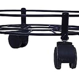 D&V ENGINEERING - Creative in innovation Metal Heavy Duty Easy Movable LPG Cylinder Trolley, Gas Cylinder Stand with Wheels - Black (Round)-13