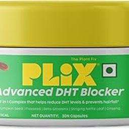 PLIX - THE PLANT FIX Advanced DHT Blocker Capsules | 7-in-1 solution for reduced DHT | Prevents hair fall | Supports hair growth | Nourishes hair follicles | GMP certified | 30 capsules-98