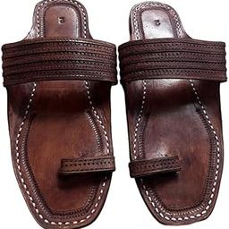 Leather Kolhapuri Chappals for Men - The Dark Toe | Stylish & Comfortable | Handmade by Local Artistans-image-3