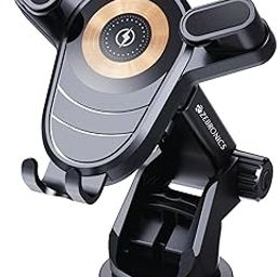 ZEBRONICS WCC150, Wireless Car Charger, 15W Fast Charging, Upto 6.8 inches, 360° Rotatable + 180° Tilt Adjustments, 60mm Extendable Telescopic Arm, Strong Suction Cup, 1 Meter Cable-76