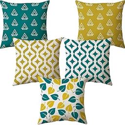 AEROHAVEN Set of 5 Multi Colored Decorative Hand Made Jute Cushion Covers - CC14 - (12 Inch x 12 Inch)-10