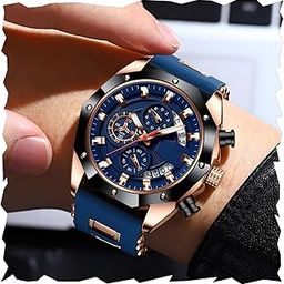 Multicolour Dial Analogue Men's Wrist Watch with Date Calendar, Leather Belt Strap Chronographs is Decorative Non Functional - JLR25-image-14
