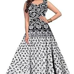 Cotton Women's Maxi Long gown Jaipur Printed (Free Size Upto 44-XXL), Multicolor-image-45
