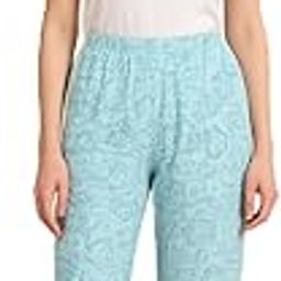 Women's Cotton Pyjama Bottom, Elastic Waist, Animals Pattern, Light Blue-image-24