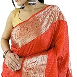 Women's Nylon Viscose Saree | Checks Design & Zari Border | Elegant Zari Woven Pallu-image-1