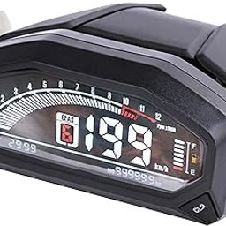 ATORSE Universal Motorcycle Speedometer LCD Digital Odometer Guage 199km/h 1200 RPM-7