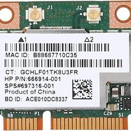 ASHATA Band Network Card for HP for Broadcom BCM943228HMB,2.4G/ 5G Bluetooth 4.0 Band 300M Mini PCI-e LAN Card,Support 802.11a/b/g/n up to 300Mbps-1