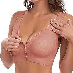 Women Removable Padded Front Open Button Nursing Maternity/Breastfeeding Full Coverage Comfortable Post Postpartum C-Section Bra (32 Till 40)-image-86