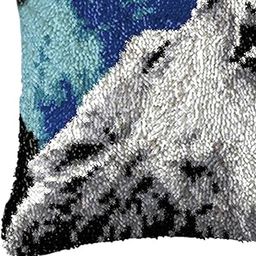 MERISHOPP DIY Pillow Case Pattern Cute Embroidery for Festival Adults Beginners A Crafts | Needlecrafts & Yarn | Rug Making | Latch Hooking | Latch Hooking Kits-image-4