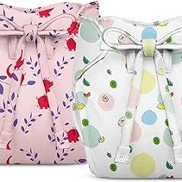 Bumberry New & Improved Smart Nappy For New Born Baby (XS |0-3 months) | Holds Upto 3 Pees With Extra Absorbtion & 100% Leak Protection All in One Cloth Diaper For Just Borns - 2 Pcs - Kit 2-8