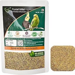 Foxtail Millet for Birds 450 Gram,Bird Feed Premium Foxtail Millet Enriched with Cuttlefish Bone Grits,Thina, Kangni Seed,Bird Food for Canaries, Finches, Budgies, Lovebirds,All Life Stages-image-45