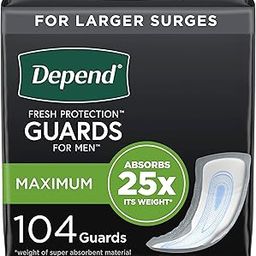 Depend Incontinence Guards for Men, Maximum Absorbency, 52 Count (Pack of 2)-image-3