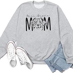 Mini Aussie Mom Sweatshirt for Women Fall Winter Long Sleeve Crewneck Pullover Tops Funny Gifts for Dogs Mama-image-78
