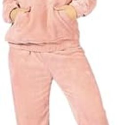 Women Cold-Weather Polyester Fluffy Pajama Set Soft Fabric Pullover Tops and Pants Loose Plush Sleepwear Free Size Hoodie Pack of 1-image-73