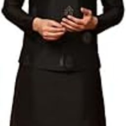 Mens Kurta Jacket Churidar Set, Silk Blend Jacquard Mandarin Collar Long Sleeves, Black Ethnic Wear Set for Men-image-0