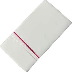 SMARTLINE WHITE SINGLE DHOTI NARROW BORDER - RED COLOUR-image-8