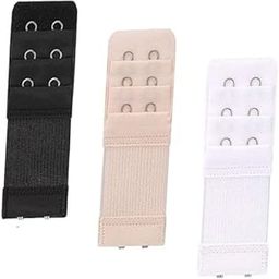 3 Pieces Women's Bra Extenders 2 Hook / 3 Hook Comfortable Stretchy Bra Extension Strap (Black, White, Nude)-image-9