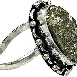 Natural & Original Pyrite Stone Ring For Men & Women (Adjustable) (1 Pc)-image-3