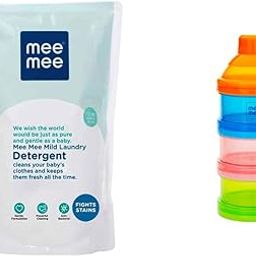 Mee Mee Mild Baby Liquid Laundry Detergent Refill Pack, 1.2L & Mee Mee Multi Storage Milk Powder Food Container MM-1000D, Multicolor-image-17