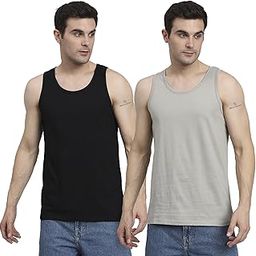 S to 4XL Solid Cotton Tank Top Vest for Men Stylish 100% Cotton, Combo Pack of 2 t Shirt, Plain Tank Top for Man-image-10