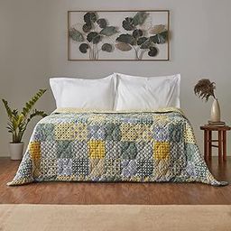 Chumbak Egypt Patchwork Yellow Comforter- Double Bed-image-5