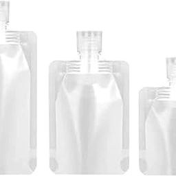 Leak Proof Travel Pouch Bag Refill Liquid Packaging Spout Plastic Pouch for Travel Cosmetic Packaging Storage Pouch Organizer Soap Dispenser Container Bottle Transparent (30ml, 50ml, 100ml)-image-79