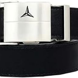 Men's Automatic Buckle Leather Belt | Fit Waist Up to 42 Inches | 1.75 Inch Wide Formal & Casual Adjustable Belt | 48 Inch Total Length | Stylish Ratchet Belt for Office & casual (Black)-image-87
