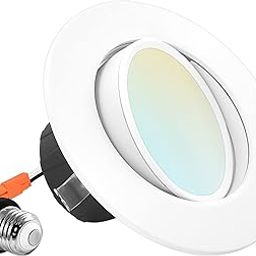 Luxrite 4" Gimbal LED Downlight 8W=60W 5 Colors Selectable 2700K-5000K CRI 90 Dimmable Adjustable LED Downlight 700 Lumens Wet Rated Energy Star ETL Listed-image-50