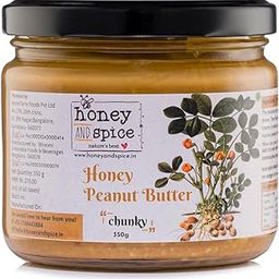 Honey and Spice Chunky Peanut Butter | 26g protein | Pure, Raw & Natural | High protein peanut butter | Tasty & Healthy Nut Butter Spread | Hand roasted peanuts, Raw honey & Rock salt | No added sugar & preservatives | Vegan & Gluten free | (Crunchy, 350g)-image-16