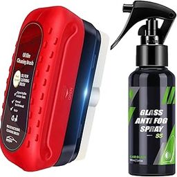 Oil Film Cleaning Brush & Car Glass Cleaner Anti-Fog Spray | Windshield Defogger & Stain Remover for Interior & Exterior | Anti-Mist, Oil Stain Remover for Car Windows, Mirrors & Glass-image-18