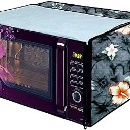 MW PRINTS Microwave Oven Cover With Attractive Digital Prints For LG-28L-MC2887BFUM /Dustproof/Water Resistant (Grey Flower)-picture-13