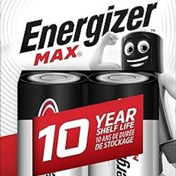 Energizer Max Alkaline D Batteries - Long-Lasting High-Performance 1.5V Power, Leak-Proof Design, 2-Pack for Large Devices-10