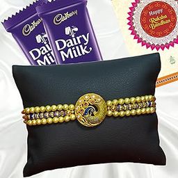 Canton Rakhi For Brother With Chocolate Gift Hamper, Rakhi With Cadbury Dairy Milk, Pack of 1 Designer Rakhi For brother (Design-12, 50 Grams)-image-59