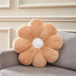 Ailive 21.6 in Light Brown Large Cute Fluffy Faux Fur Decorative Pillow Flower Shaped Throw Pillows for Kids Teen Girls Preppy Adults-image-43