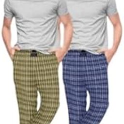 Pyjama Set For Men | Cotton Pyjamas For Men | Mens Pyjama Set Cotton | Pyjama Cotton set Men | Mens Pyjama Cotton | Checkered Pyjama For Mens | Mens Casual Pyjama | Loungewear for Men - Pack Of 2-image-18