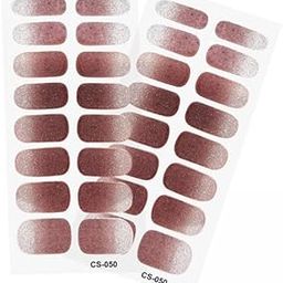 Enakshi® 4x2Pcs Nail Stickers Press on Nails Glitter Nail Supplies for Home Nail Salons Style J|Health & Beauty | Nail Care Manicure & Pedicure | Press-On Nails-image-25