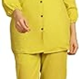 Lime Striped Women's Cotton Women's Set-image-12