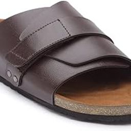 REFOAM ORFMO-08 Men's Black Synthetic Leather Slip On Trendy | Comfortable | Outdoor | Stylish Casual Sandals-image-9