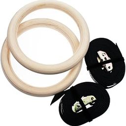 Sundried Wooden Gymnastic Rings with Straps Exercise Gym Rings High Intensity Fitness Training Gymnastics Athletic Dip Rings-image-92
