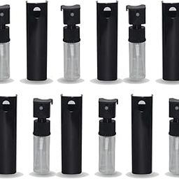Hunky Dory 12pcs 10ml Unique Empty Refillable Glossy Black Plastic Bottle with Spray Pump and Cap for For DIY Perfume, Essential Oils, Blends, Rose Water (Pack of 12)-image-95