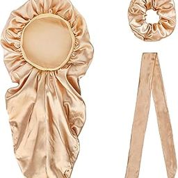 T.O.G. Long Satin Bonnet Sleep Caps Comfortable Silky for Long Curly Hair Champagne-picture-11