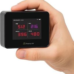 Prana Air Pocket PM2.5 Air Quality Monitor (WiFi) | Smallest & Portable Monitor Device for Home, Office, School (Black)-image-97